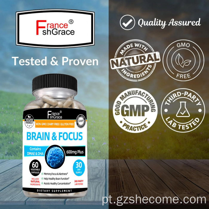 Cápsula de energia de suplementos cerebrais orgânicos